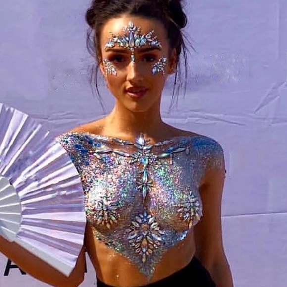 Rave Festival Crystal Rhinestone Face Jewels - Picture 4 of 16